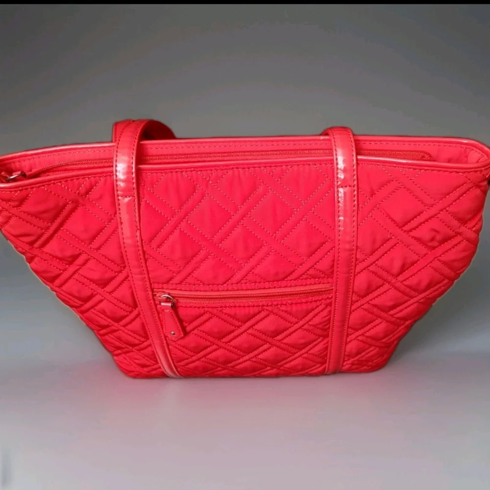 VERA BRADLEY Iconic Vera Tote CORAL REEF Handbag Very Clean See Pics/Condition - Picture 3 of 8